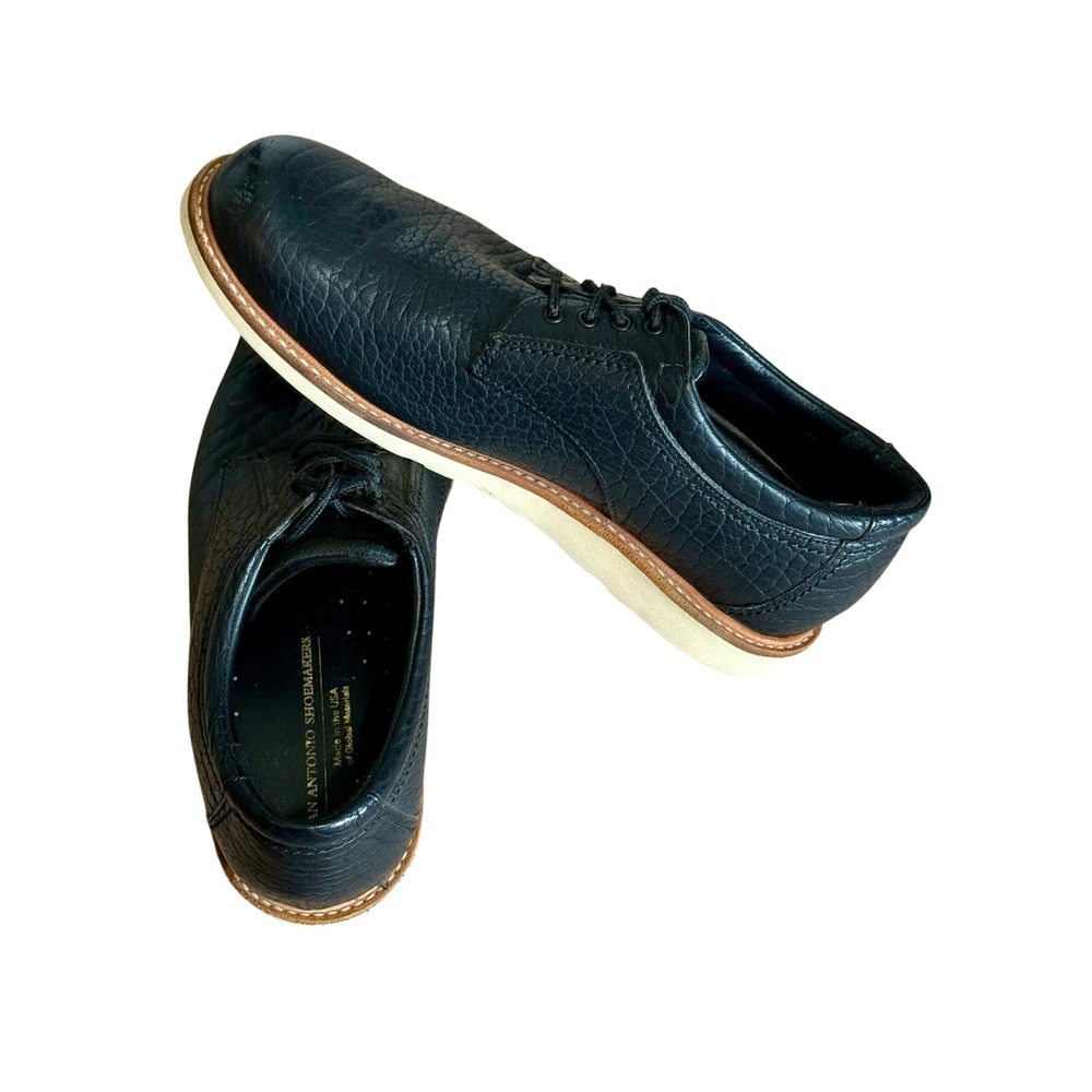 SAS San‎ Antonio Shoemakers Mens Black Leather Pebbled Oxford Shoes 10 M 2000934